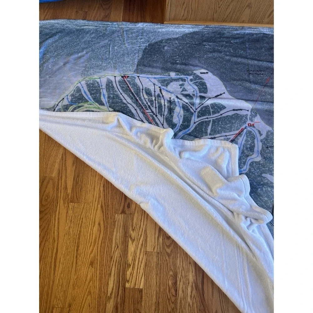 Terry Town Maps Monarch Mountain SkiMap Fleece‎ Blanket